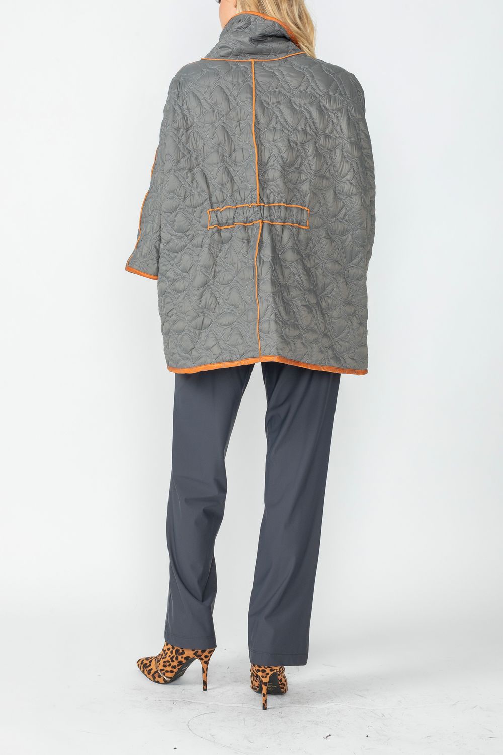 IC COLLECTION Jacket - 4779J - CHARCOAL AND CARAMEL