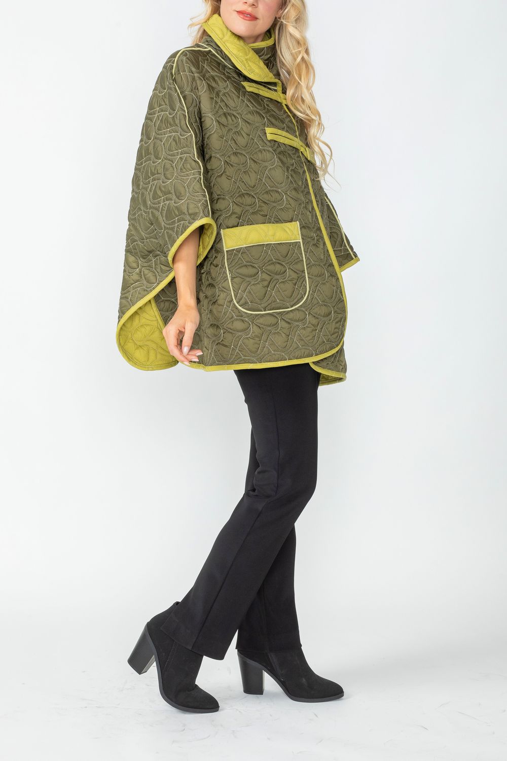 IC COLLECTION Jacket - 4779J - OLIVE AND LIME