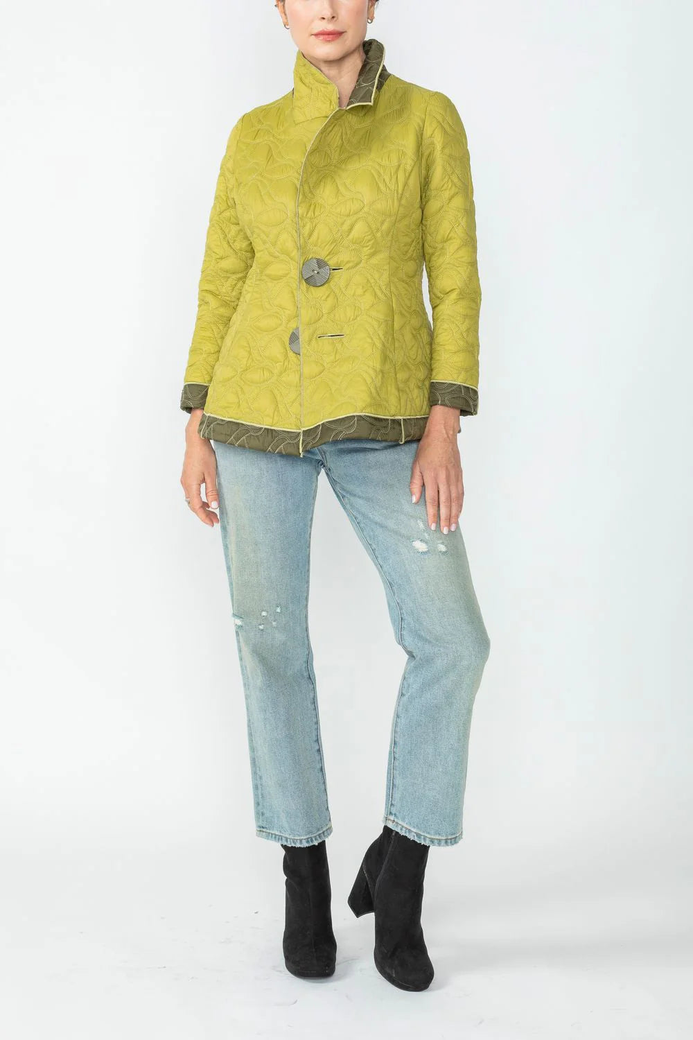 IC COLLECTION Jacket - 4790J - OLIVE & LIME
