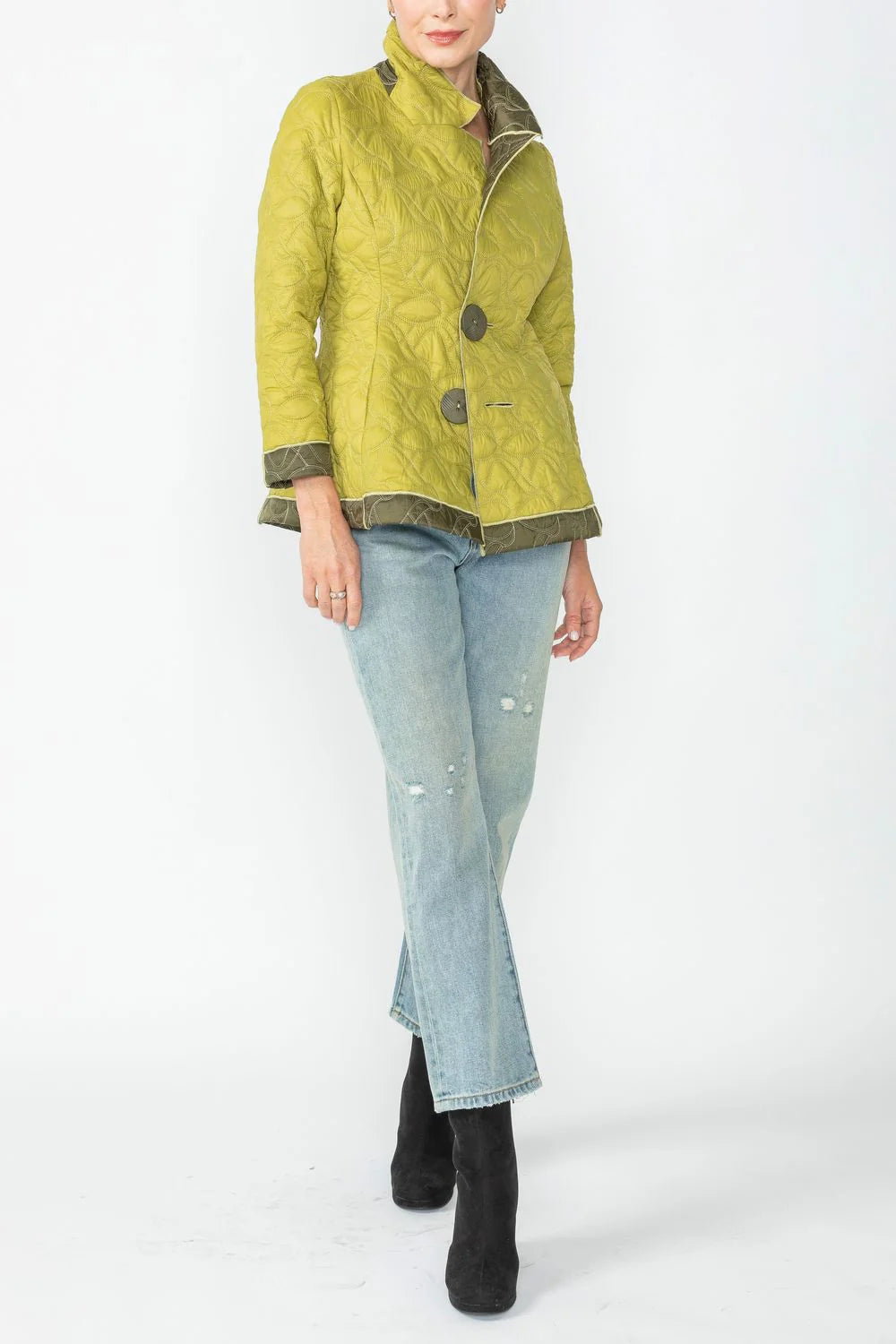 IC COLLECTION Jacket - 4790J - OLIVE & LIME