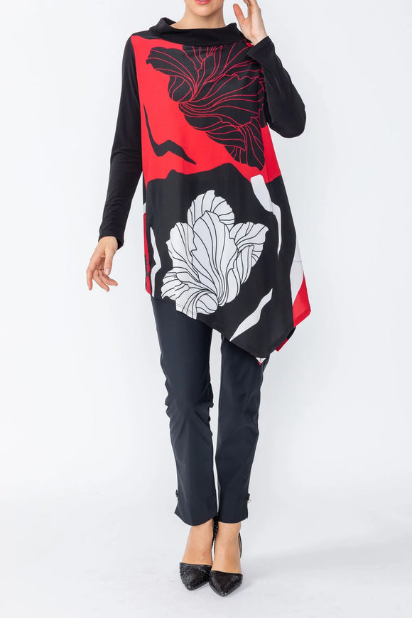IC Collection Tunic- 4800T- BLACK AND RED
