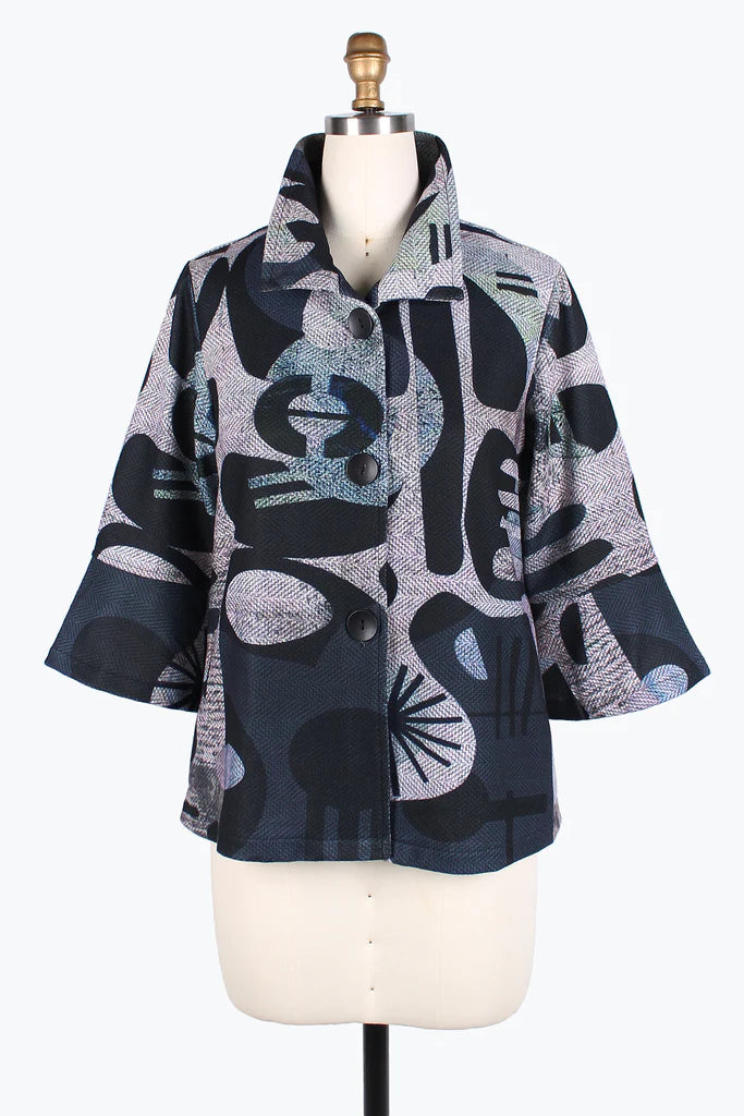DAMEE Abstract Art JKT-4821- GRAY