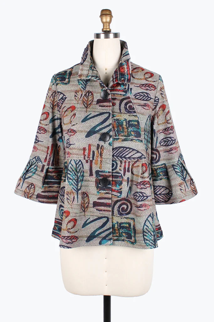 DAMEE Leaves & Strokes JKT-4822- TAUPE