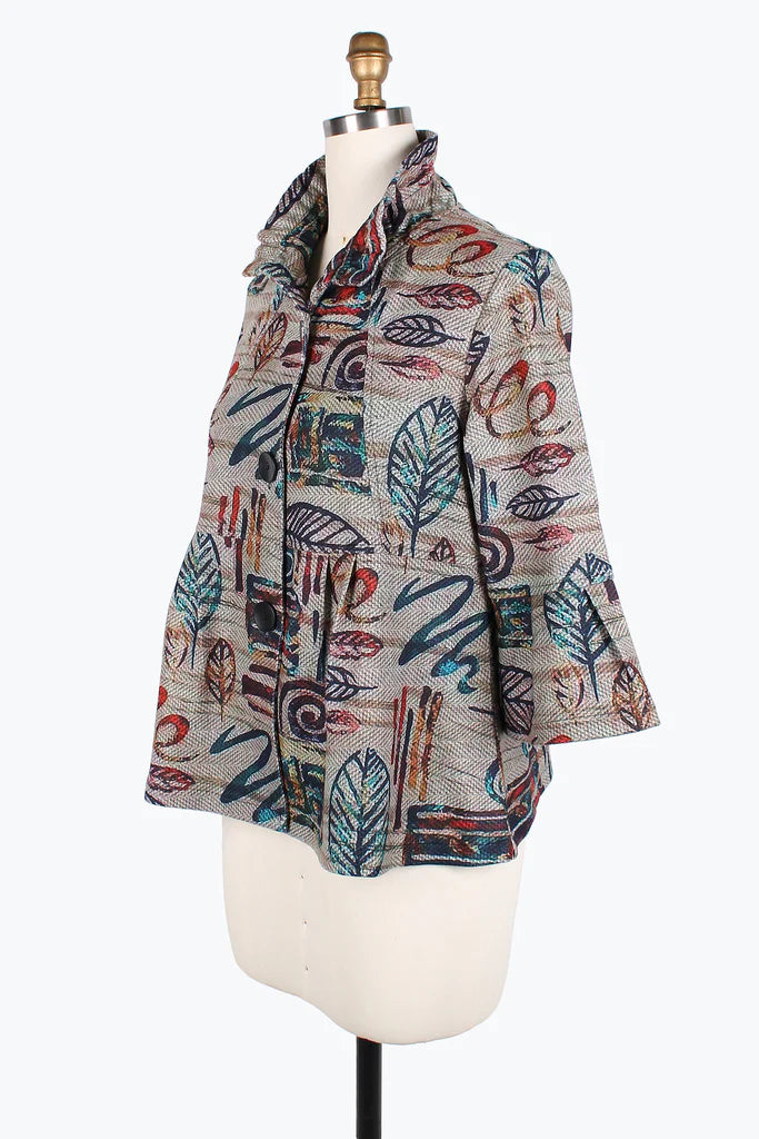 DAMEE Leaves & Strokes JKT-4822- TAUPE