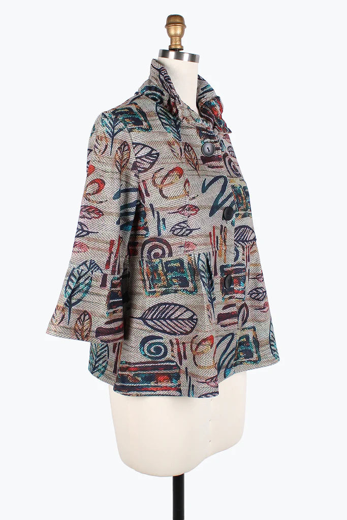 DAMEE Leaves & Strokes JKT-4822- TAUPE