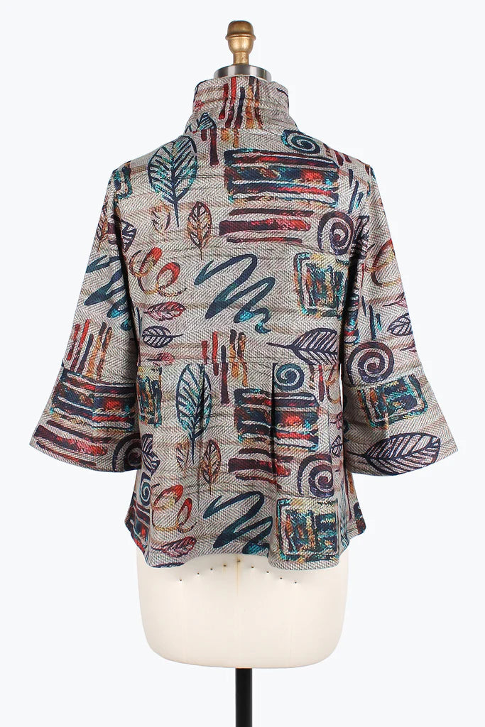 DAMEE Leaves & Strokes JKT-4822- TAUPE