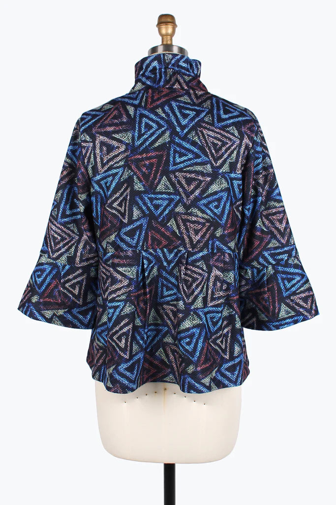 DAMEE Triangle Pattern Peplum JKT-4823- MULTI