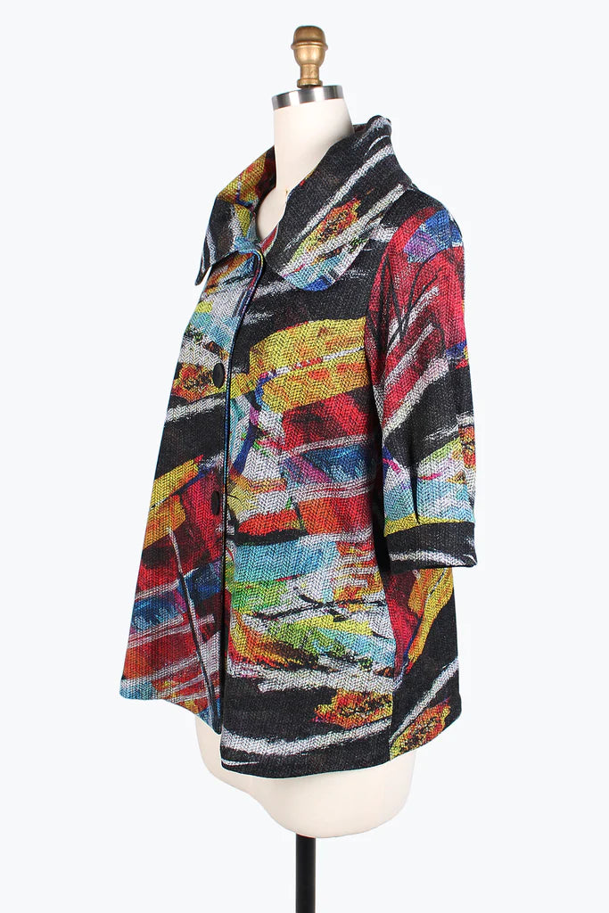 DAMEE Abstract Painting Swing JKT-4824- MULTI