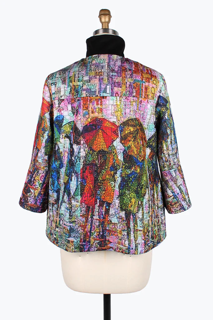 DAMEE Rainy Day Micro-Quilted Button Patch JKT-4834- MULTI