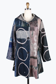 DAMEE Mixed Pattern Hooded Long Coat JKT-4846- MULTI