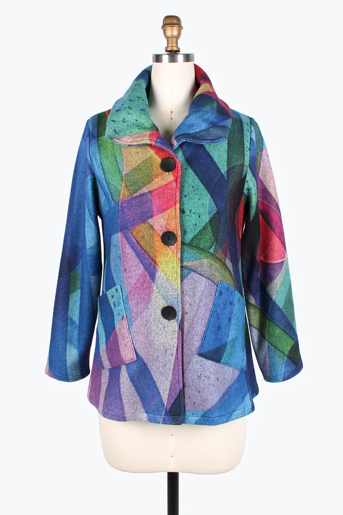 DAMEE Rainbow Puffy Collar JKT-4847- MULTI