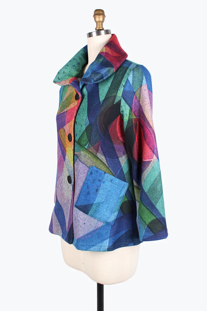 DAMEE Rainbow Puffy Collar JKT-4847- MULTI