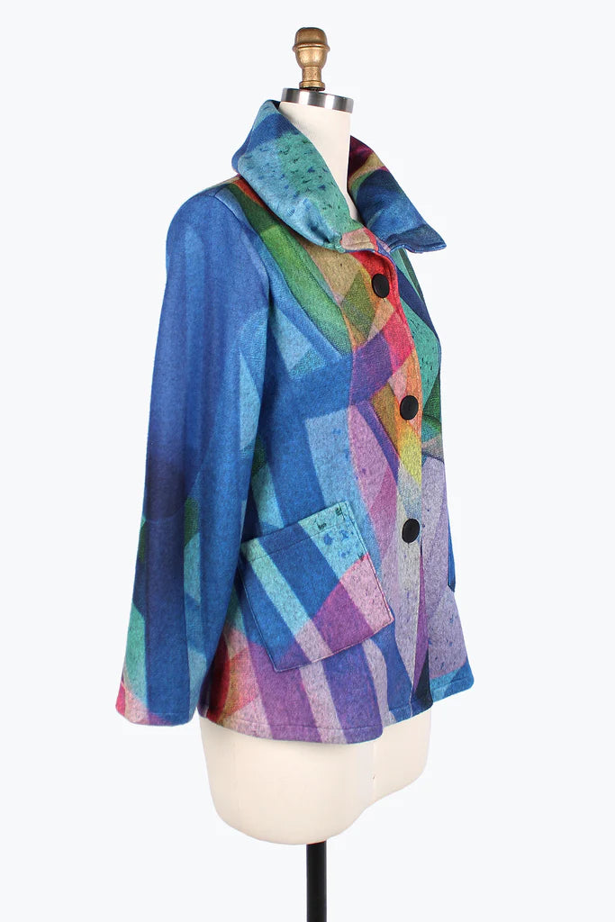 DAMEE Rainbow Puffy Collar JKT-4847- MULTI