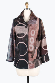 DAMEE Mixed Pattern Puffy Collar JKT-4848- BROWN