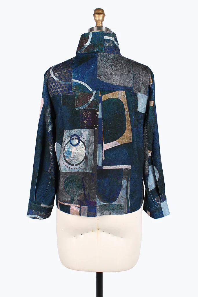 DAMEE Multi-Pattern Biker JKT-4852- BLUE