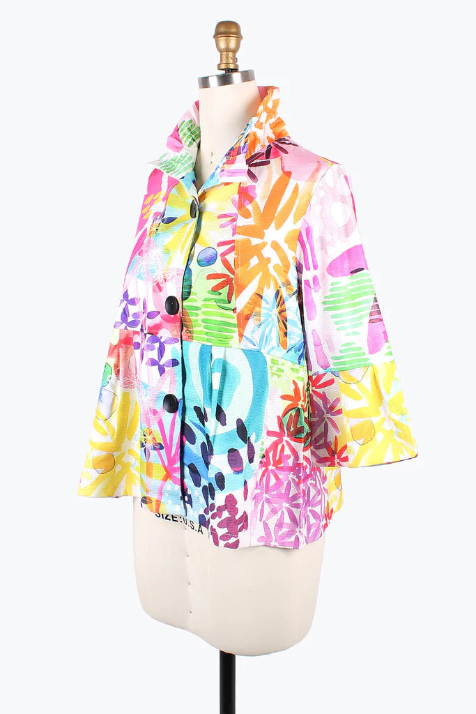 DAMEE WATERCOLOR FLOWER PEPLUM JKT- 4868 - PNK
