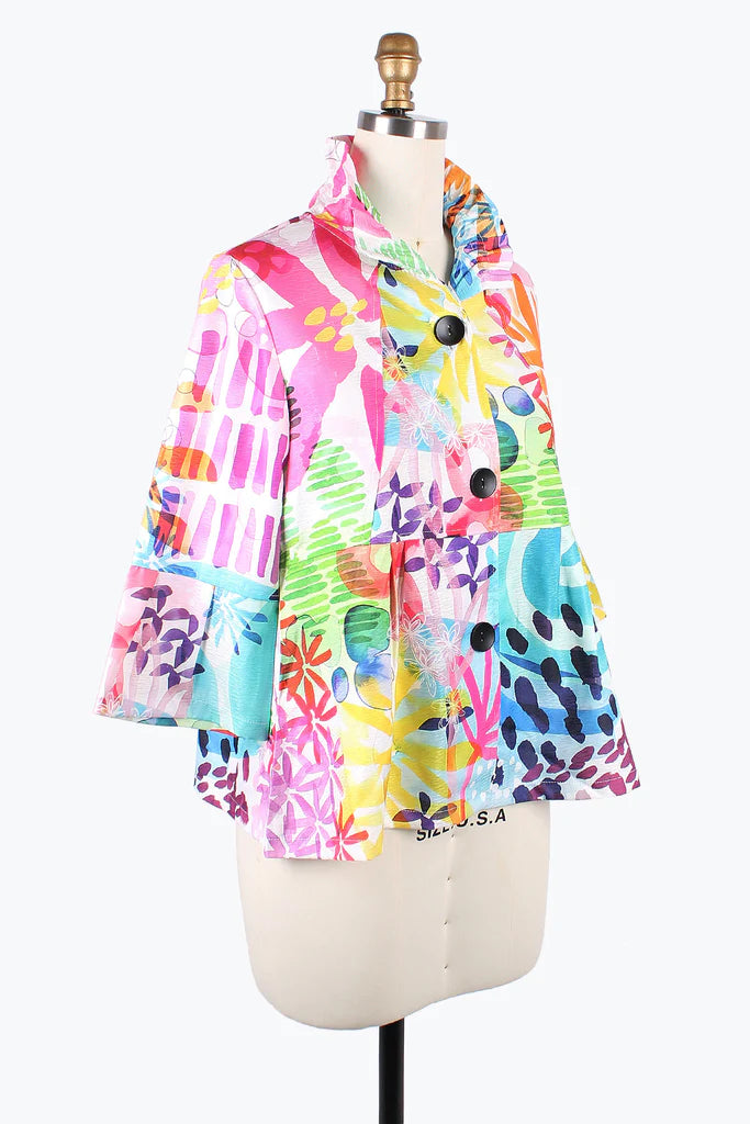 DAMEE WATERCOLOR FLOWER PEPLUM JKT- 4868 - PNK