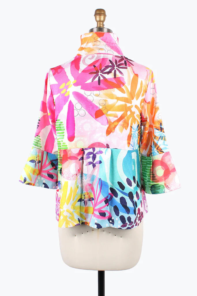 DAMEE WATERCOLOR FLOWER PEPLUM JKT- 4868 - PNK