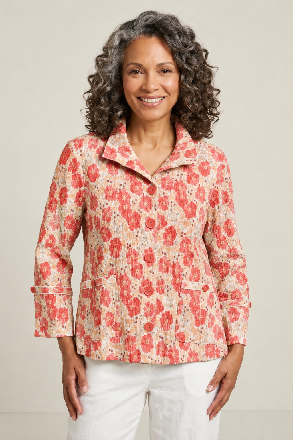 Habitat Crinkle Cotton Buttercup Swing Jacket - 48721 - PAPAYA