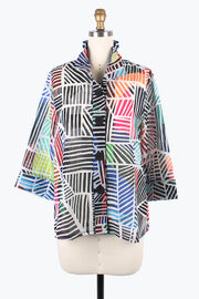 DAMEE SEAMLESS STRIPE STRAIGHT SLV JKT- 4874 - MLT