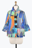 DAMEE ABSTRACT PAINTING BUTTON PATCH JKT- 4890- BLU