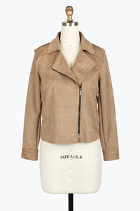 DAMEE MICROSUEDE MOTO JKT - 4897 - TAN