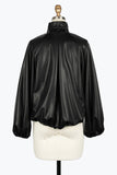 DAMEE VEGAN LEATHER DRAWSTRING JKT - 4899 - BLK
