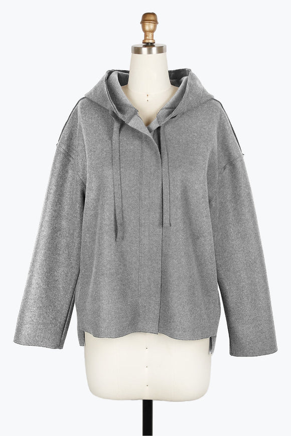 DAMEE HOODED WOOL BLEND JKT - 4900 - GRY