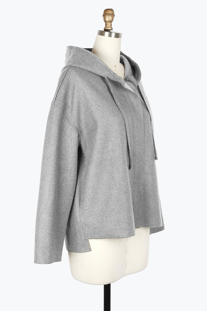 DAMEE HOODED WOOL BLEND JKT - 4900 - GRY