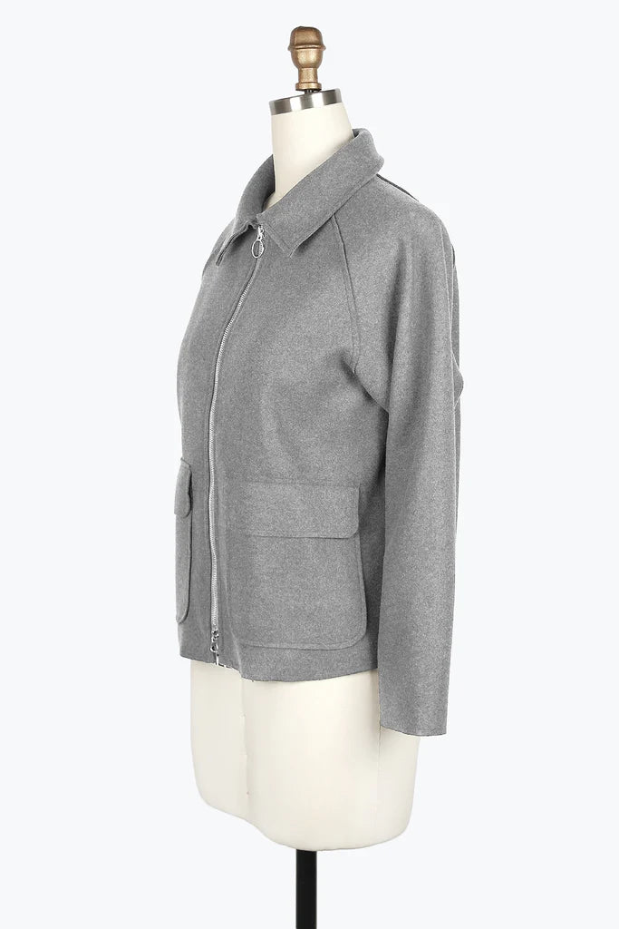 DAMEE WOOL BLEND PATCH-POCKET JKT - 4901 - GRY