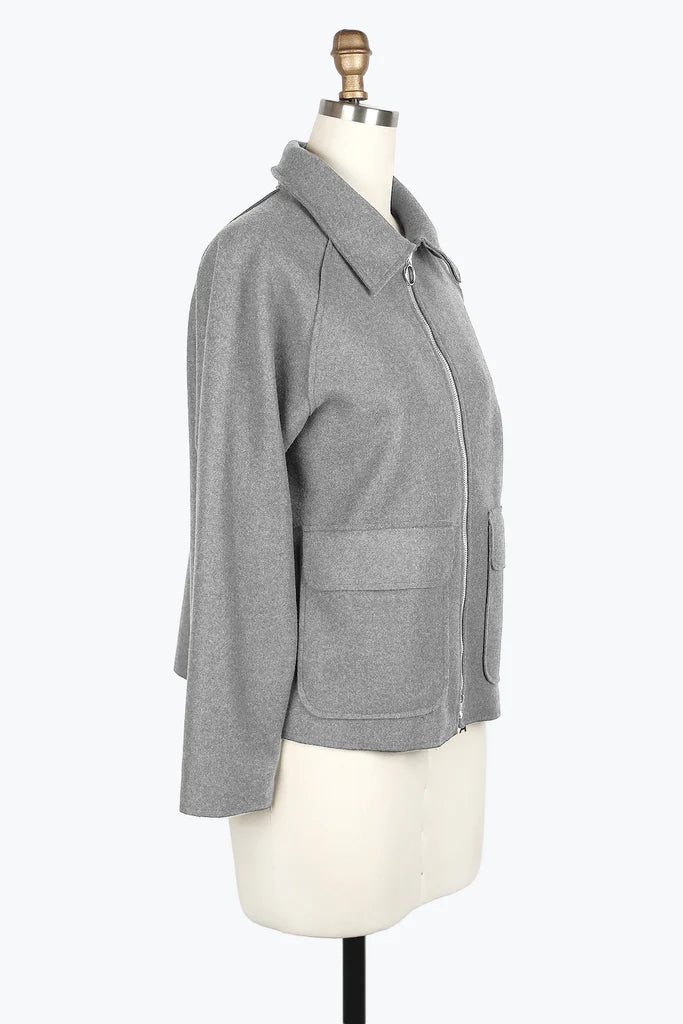 DAMEE WOOL BLEND PATCH-POCKET JKT - 4901 - GRY
