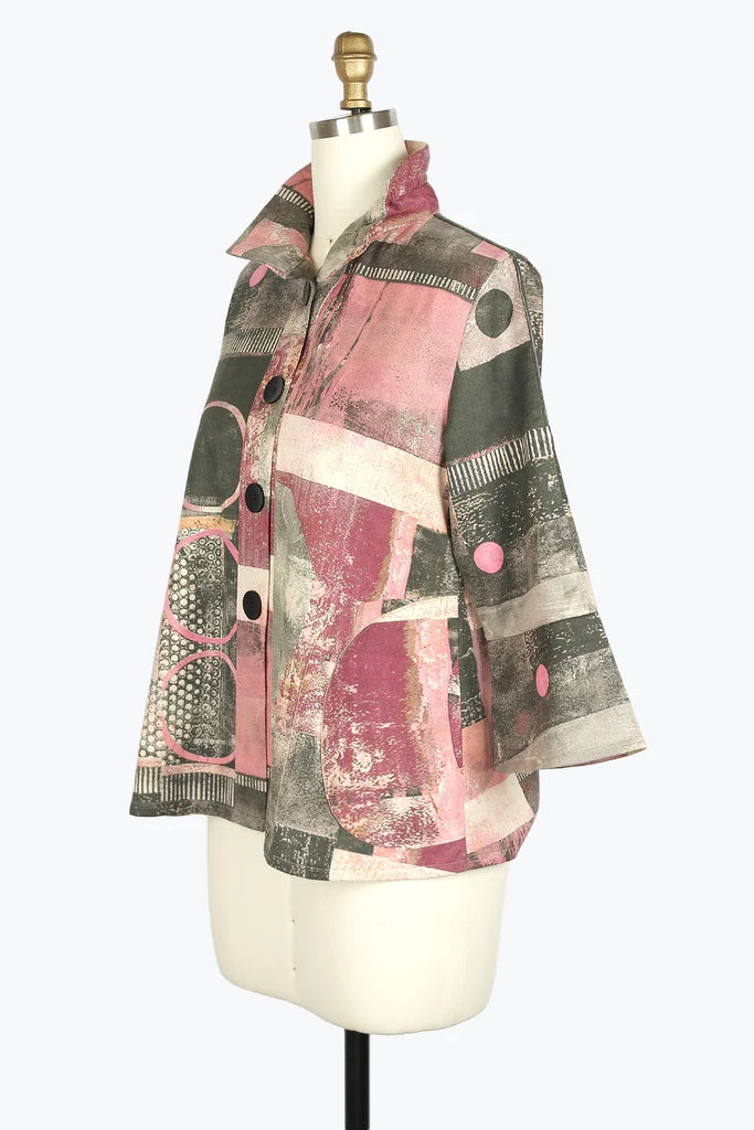 DAMEE OIL PAINTING MICRO-SUEDE JKT - 4909 - PNK