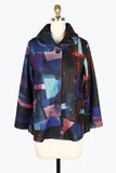 DAMEE ABSTRACT PAINTING PUFFY COLLAR JKT - 4911 - BLU