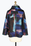 DAMEE ABSTRACT PAINTING PUFFY COLLAR JKT - 4911 - BLU