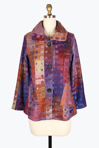 DAMEE ABSTRACT PAINTING PUFFY COLLAR JKT - 4912 - PNK