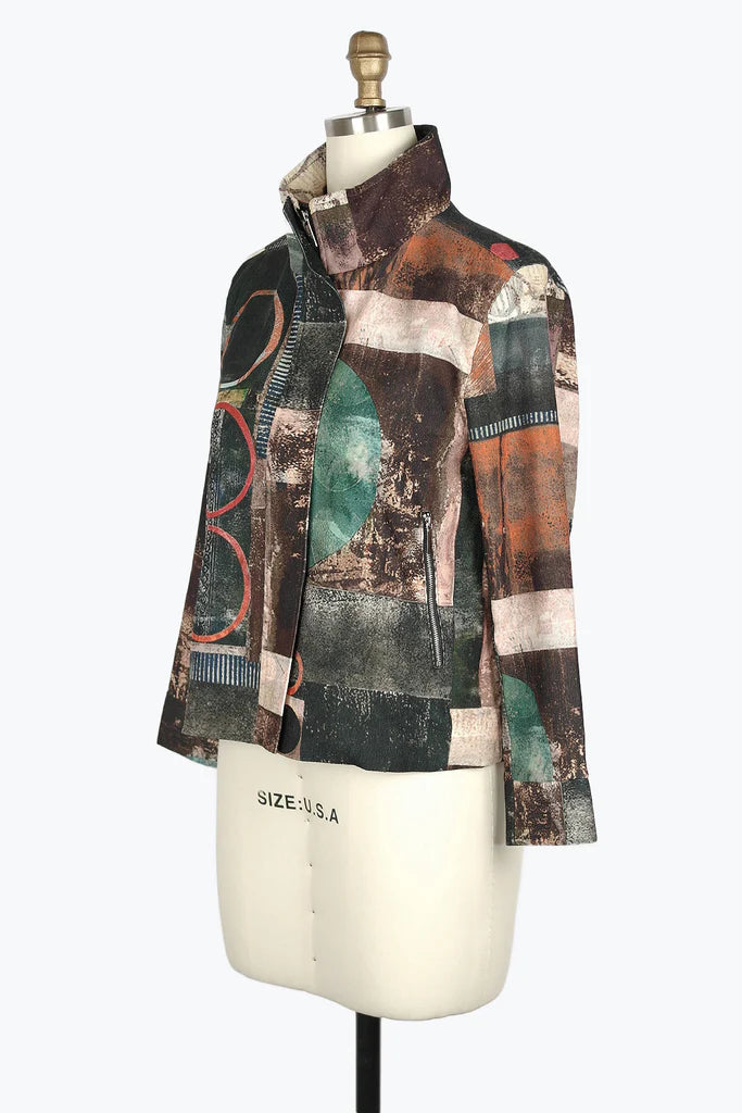 DAMEE OIL PAINTING BIKER JKT - 4914 - MLT