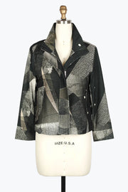 DAMEE ABSTRACT ART BIKER JKT - 4915 - GRY