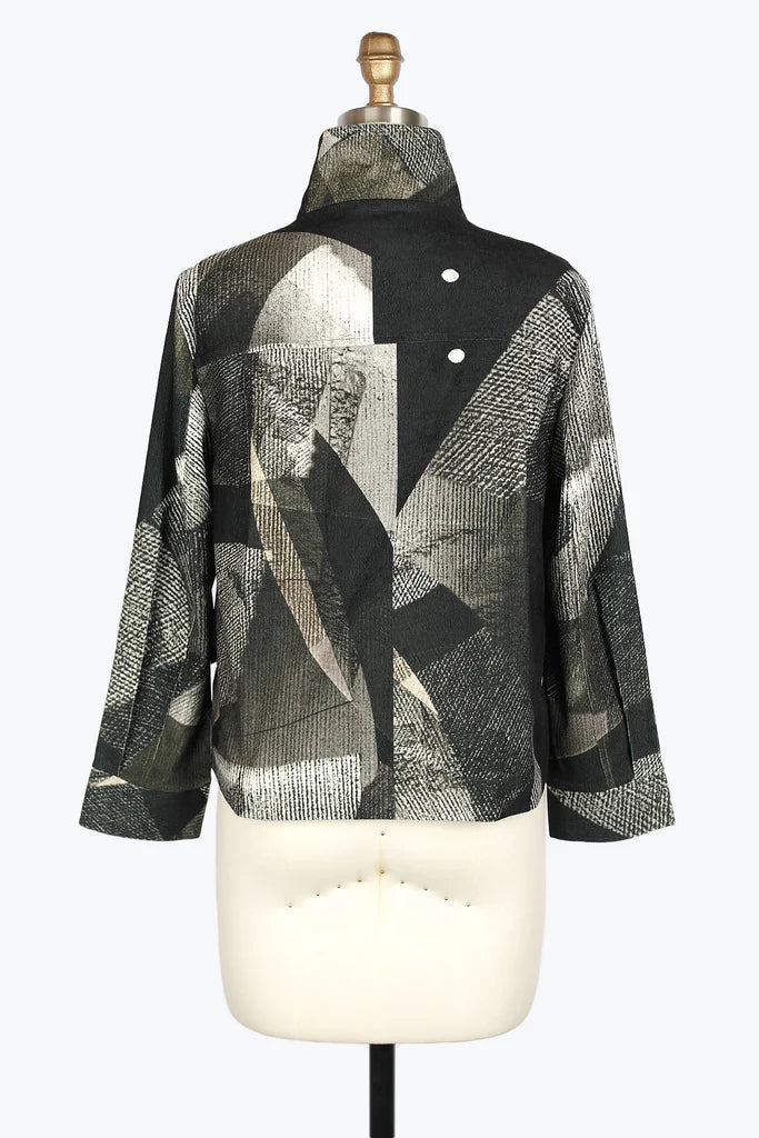 DAMEE ABSTRACT ART BIKER JKT - 4915 - GRY