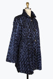 DAMEE ROSETTE SWIRL FAUX FUR COAT - 4924 - BLU