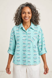 Habitat Embroidered Stripe Button Down Top - 49245 - REEF