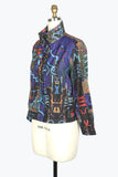 DAMEE RETRO PRINT BIKER JKT - 4927 - MLT