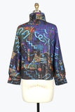 DAMEE RETRO PRINT BIKER JKT - 4927 - MLT