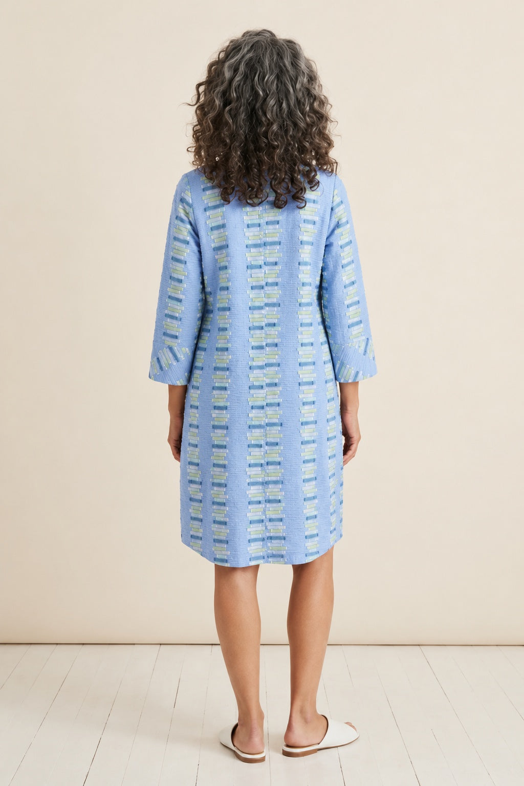 Habitat Embroidered Stripe Placket Dress - 49280 - CASCADE
