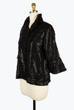 DAMEE SEQUINS STRIPED SHORT JKT - 4929 - BLK