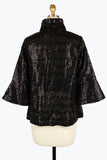 DAMEE SEQUINS STRIPED SHORT JKT - 4929 - BLK