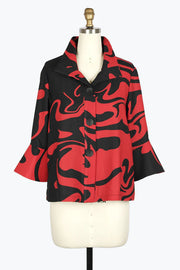 DAMEE MARBLE SWIRL SHORT JKT - 4938 - RED