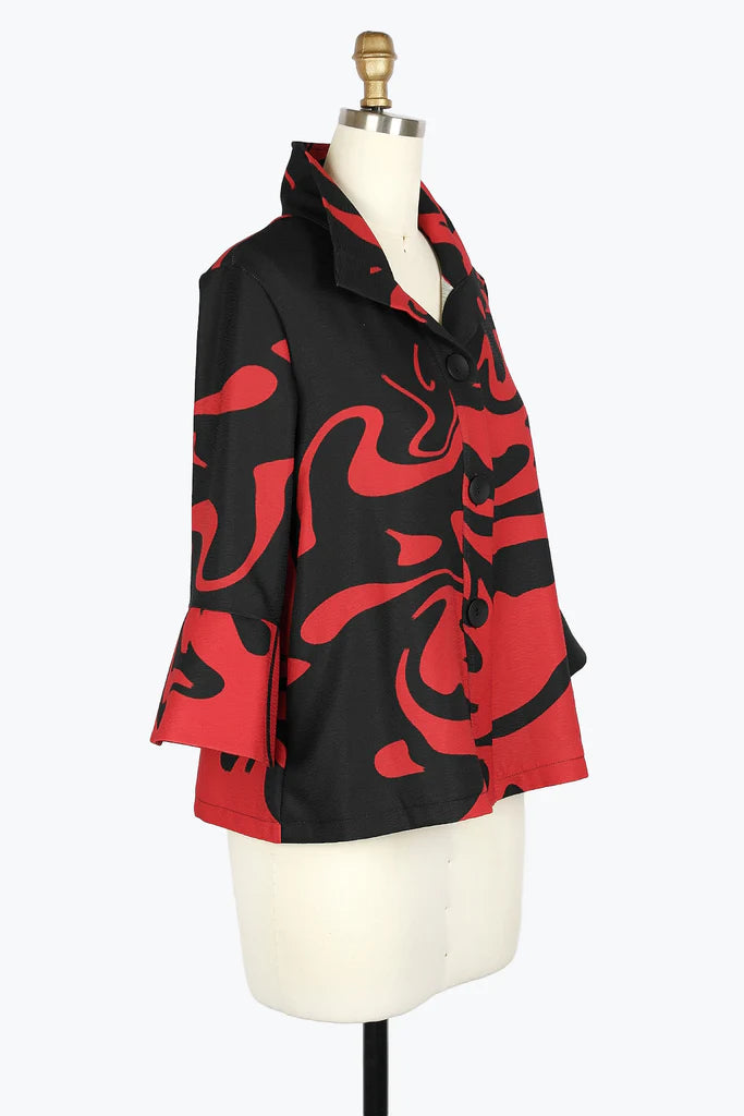 DAMEE MARBLE SWIRL SHORT JKT - 4938 - RED