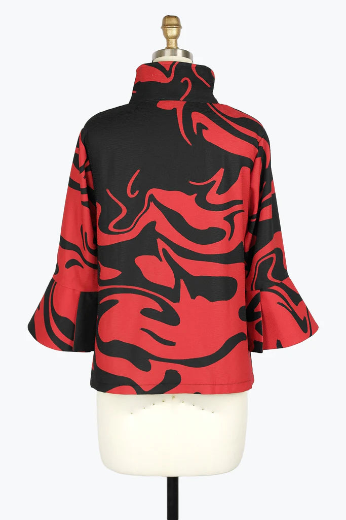 DAMEE MARBLE SWIRL SHORT JKT - 4938 - RED