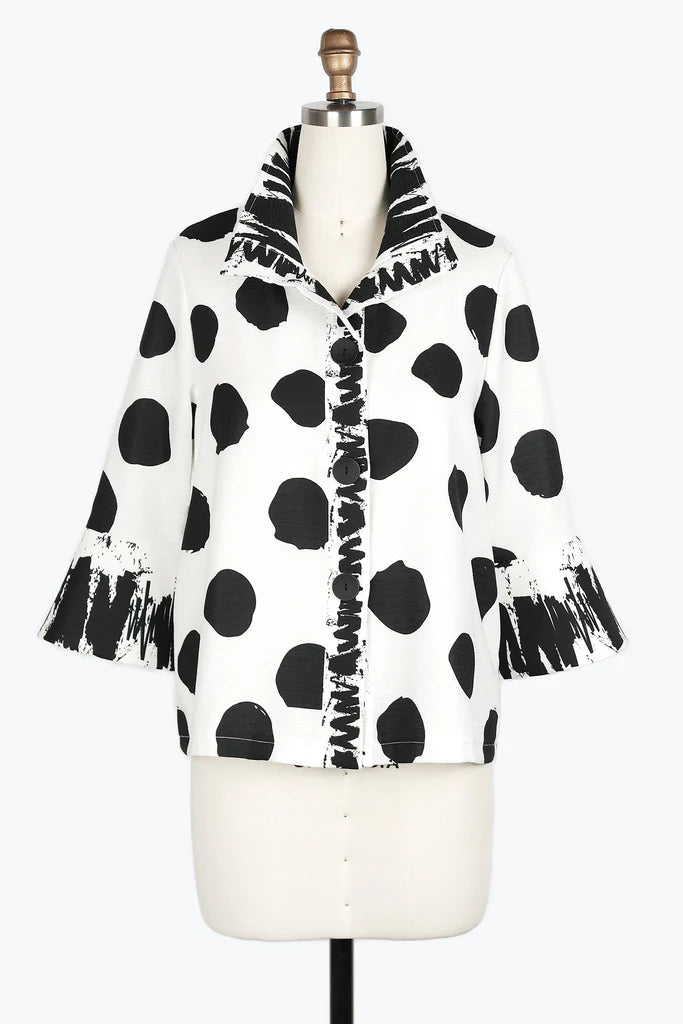 DAMEE MARBLE SWIRL SHORT JKT - 4938 - WHT