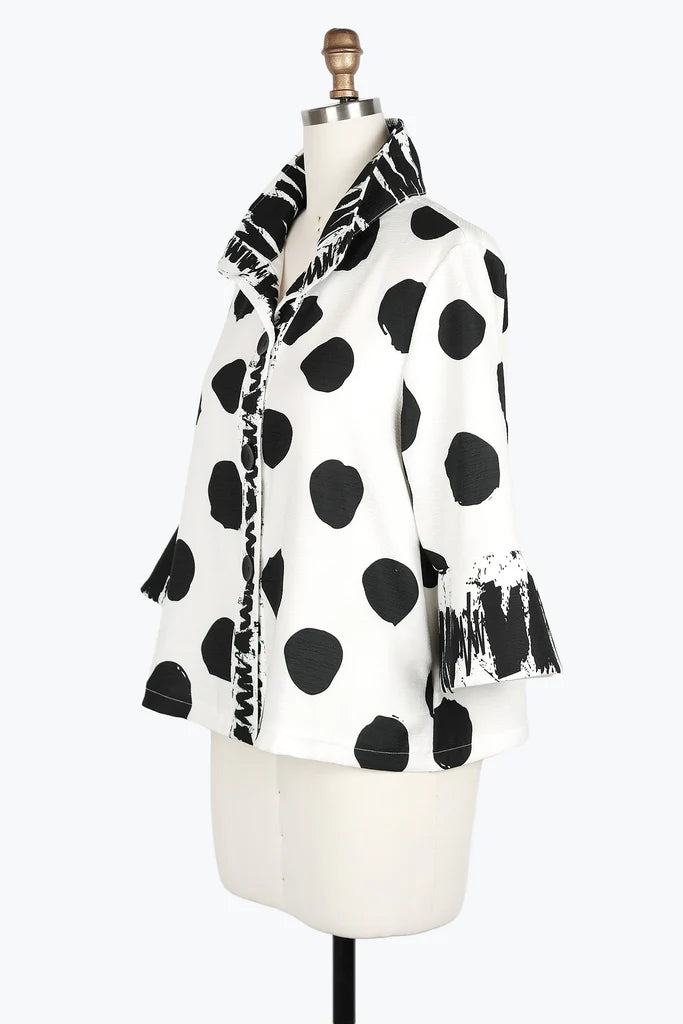 DAMEE MARBLE SWIRL SHORT JKT - 4938 - WHT